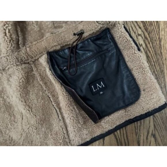 Mens Real Shearling Jacket Size Large - Picture 4 of 5